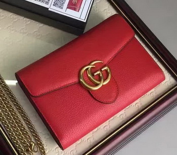 Gucci GG Marmont Leather mini Chain Bag 401232 Red Gucci GG Marmont Leather mini Chain Bag 401232 Red