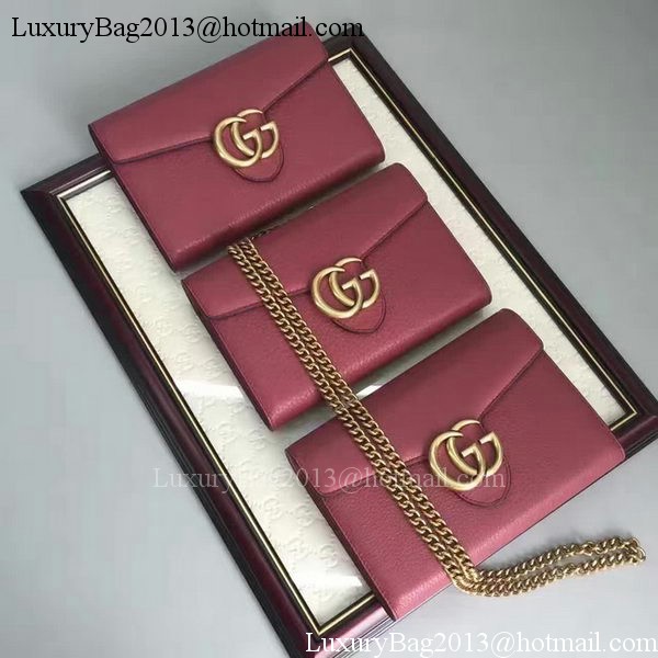 Gucci GG Marmont Leather mini Chain Bag 401232 Wine Gucci GG Marmont Leather mini Chain Bag 401232 Wine