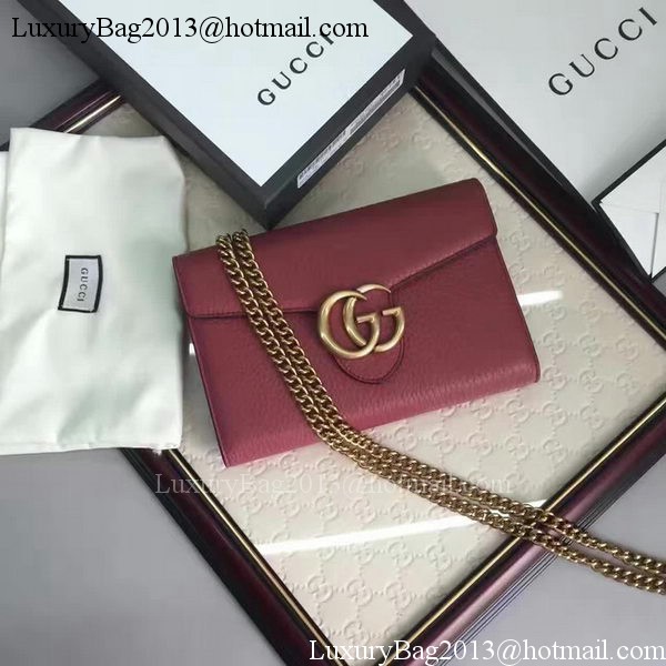 Gucci GG Marmont Leather mini Chain Bag 401232 Wine Gucci GG Marmont Leather mini Chain Bag 401232 Wine
