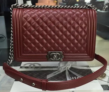 Boy Chanel Flap Bags Original Wine Cannage Pattern A67088 Silver Boy Chanel Flap Bags Original Wine Cannage Pattern A67088 Silver