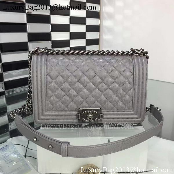Boy Chanel Flap Shoulder Bag Cannage Pattern A67086 Grey Boy Chanel Flap Shoulder Bag Cannage Pattern A67086 Grey