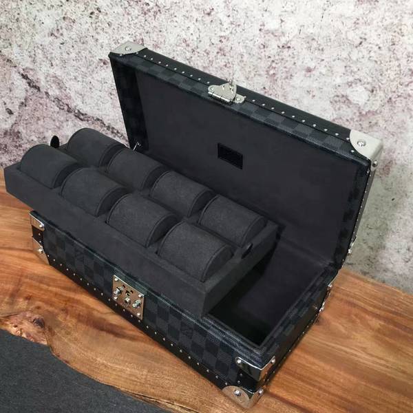 Louis Vuitton Damier Graphite Canvas Watches Box 40664 Black Louis Vuitton Damier Graphite Canvas Watches Box 40664 Black