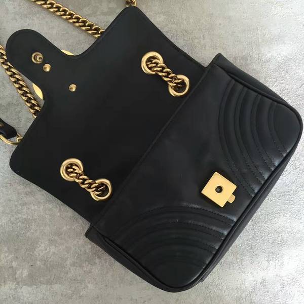 Gucci Now GG Marmont Mini Shoulder Bag 446744 Black Gucci Now GG Marmont Mini Shoulder Bag 446744 Black
