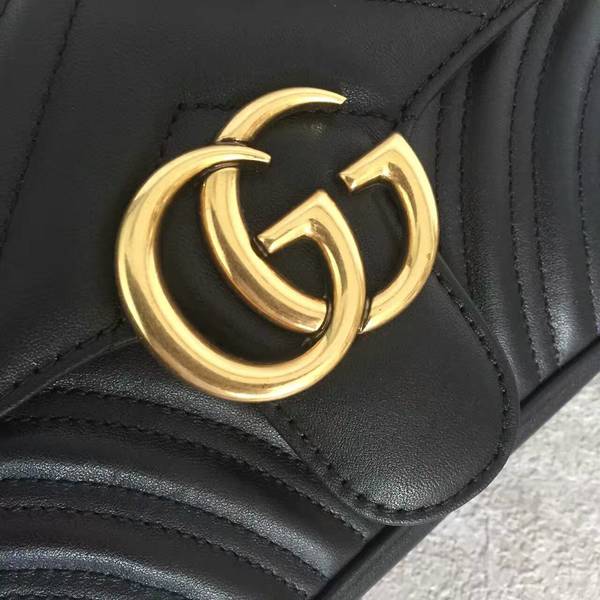 Gucci Now GG Marmont Mini Shoulder Bag 446744 Black Gucci Now GG Marmont Mini Shoulder Bag 446744 Black