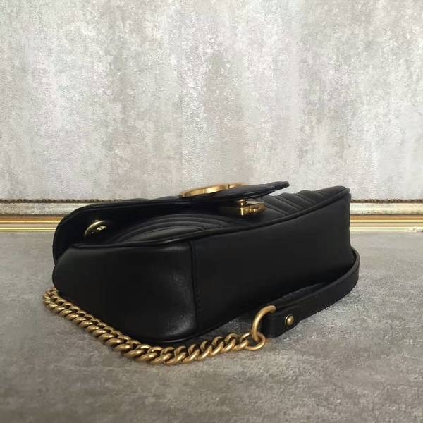Gucci Now GG Marmont Mini Shoulder Bag 446744 Black Gucci Now GG Marmont Mini Shoulder Bag 446744 Black