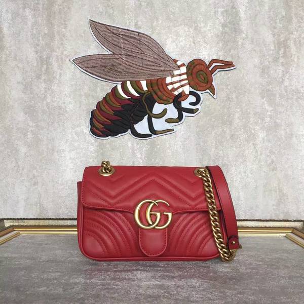 Gucci Now GG Marmont Mini Shoulder Bag 446744 Red Gucci Now GG Marmont Mini Shoulder Bag 446744 Red