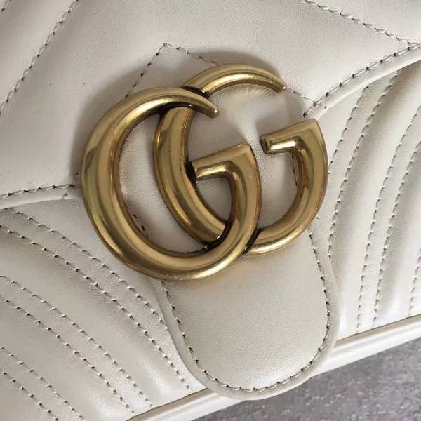 Gucci Now GG Marmont Mini Shoulder Bag 446744 White Gucci Now GG Marmont Mini Shoulder Bag 446744 White