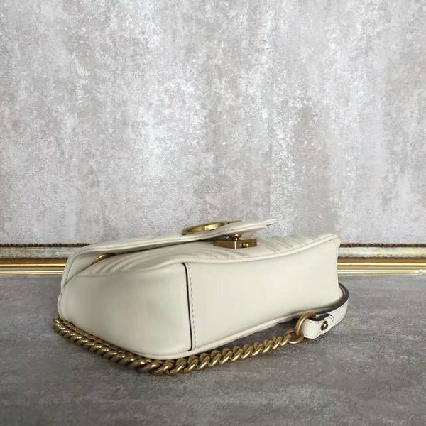 Gucci Now GG Marmont Mini Shoulder Bag 446744 White Gucci Now GG Marmont Mini Shoulder Bag 446744 White