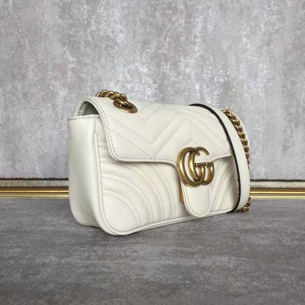 Gucci Now GG Marmont Mini Shoulder Bag 446744 White Gucci Now GG Marmont Mini Shoulder Bag 446744 White