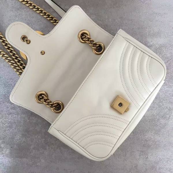 Gucci Now GG Marmont Mini Shoulder Bag 446744 White Gucci Now GG Marmont Mini Shoulder Bag 446744 White