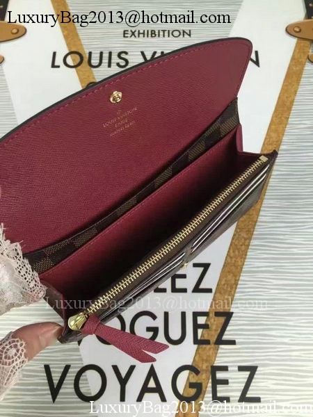Louis Vuitton Damier Ebene Canvas Emilie Wallet N60696 Louis Vuitton Damier Ebene Canvas Emilie Wallet N60696