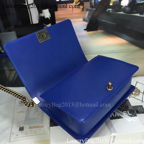 Boy Chanel Flap Bag Blue Original Sheepskin Leather A67088 Gold Boy Chanel Flap Bag Blue Original Sheepskin Leather A67088 Gold