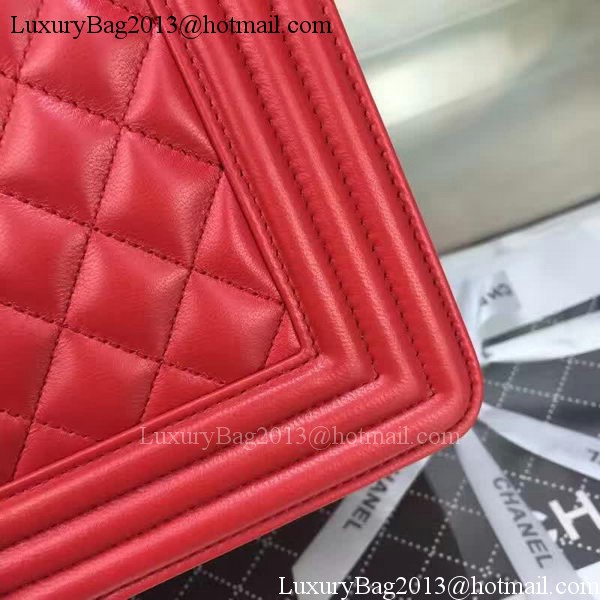 Boy Chanel Flap Bag Red Original Sheepskin Leather A67088 Silver Boy Chanel Flap Bag Red Original Sheepskin Leather A67088 Silver