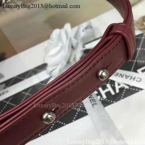 Boy Chanel Flap Bag Wine Original Sheepskin Leather A67088 Silver Boy Chanel Flap Bag Wine Original Sheepskin Leather A67088 Silver