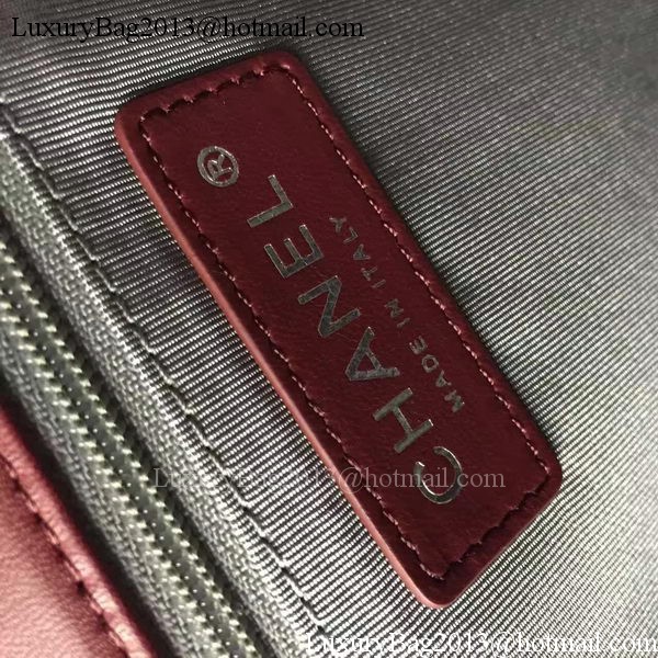 Boy Chanel Flap Bag Wine Original Sheepskin Leather A67088 Silver Boy Chanel Flap Bag Wine Original Sheepskin Leather A67088 Silver