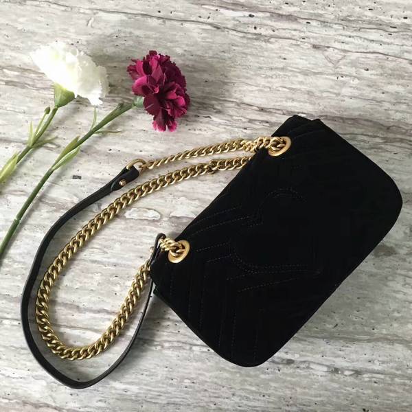 Gucci GG Marmont Suede Leather Mini Shoulder Bag 446744 Black Gucci GG Marmont Suede Leather Mini Shoulder Bag 446744 Black
