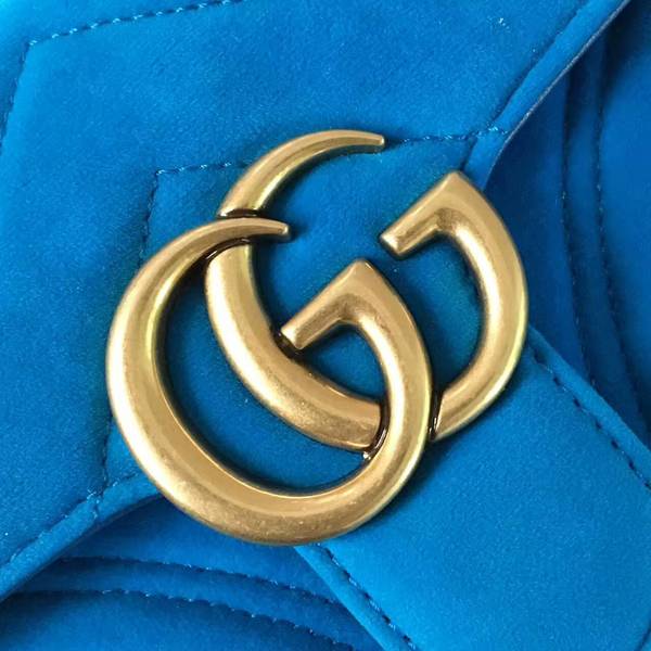 Gucci GG Marmont Suede Leather Mini Shoulder Bag 446744 Blue Gucci GG Marmont Suede Leather Mini Shoulder Bag 446744 Blue