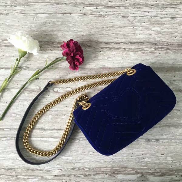 Gucci GG Marmont Suede Leather Mini Shoulder Bag 446744 Dark Blue Gucci GG Marmont Suede Leather Mini Shoulder Bag 446744 Dark Blue