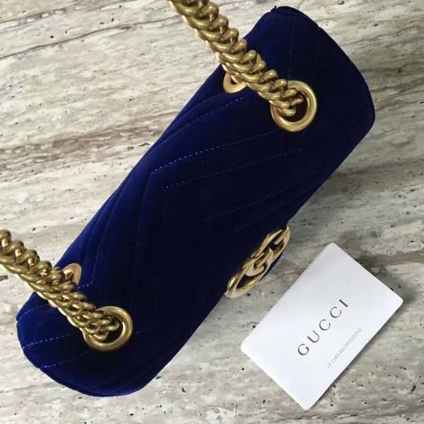 Gucci GG Marmont Suede Leather Mini Shoulder Bag 446744 Dark Blue Gucci GG Marmont Suede Leather Mini Shoulder Bag 446744 Dark Blue