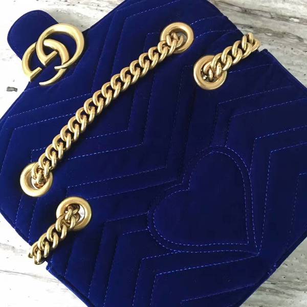 Gucci GG Marmont Suede Leather Mini Shoulder Bag 446744 Dark Blue Gucci GG Marmont Suede Leather Mini Shoulder Bag 446744 Dark Blue