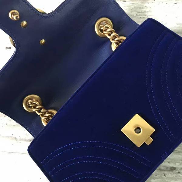 Gucci GG Marmont Suede Leather Mini Shoulder Bag 446744 Dark Blue Gucci GG Marmont Suede Leather Mini Shoulder Bag 446744 Dark Blue