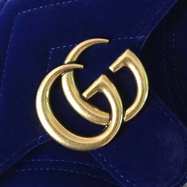 Gucci GG Marmont Suede Leather Mini Shoulder Bag 446744 Dark Blue Gucci GG Marmont Suede Leather Mini Shoulder Bag 446744 Dark Blue