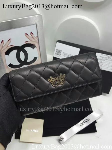 Chanel Original Sheepskin Leather Bi-Fold Wallet A32255 Black Chanel Original Sheepskin Leather Bi-Fold Wallet A32255 Black