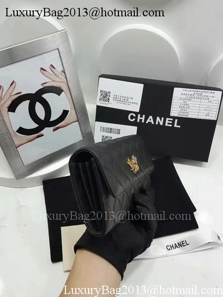 Chanel Original Sheepskin Leather Bi-Fold Wallet A32255 Black Chanel Original Sheepskin Leather Bi-Fold Wallet A32255 Black