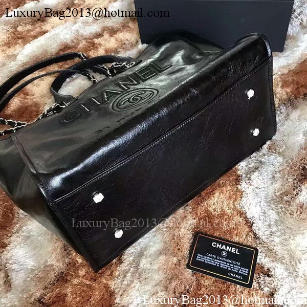 Chanel Tote Shopping Bag Original Leather A68046 Black Chanel Tote Shopping Bag Original Leather A68046 Black