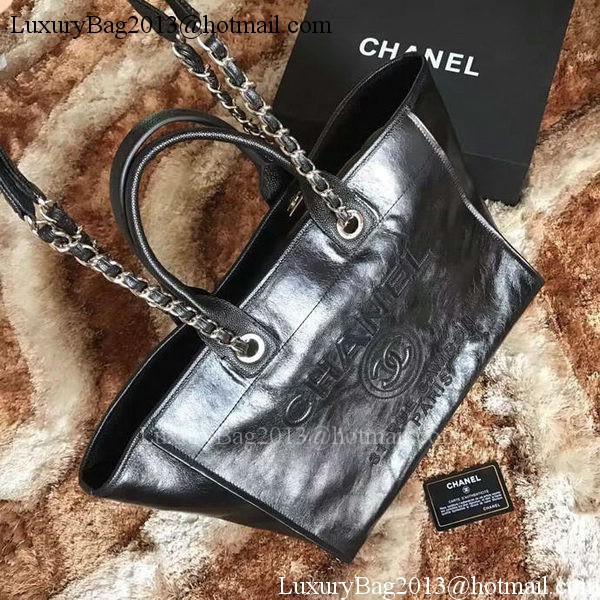 Chanel Tote Shopping Bag Original Leather A68046 Black Chanel Tote Shopping Bag Original Leather A68046 Black
