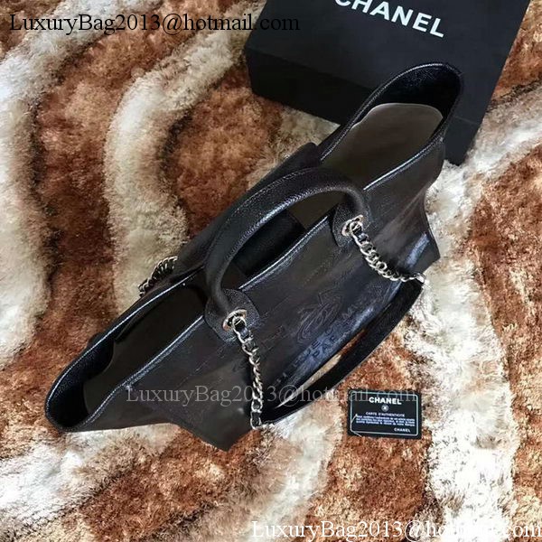 Chanel Tote Shopping Bag Original Leather A68046 Black Chanel Tote Shopping Bag Original Leather A68046 Black
