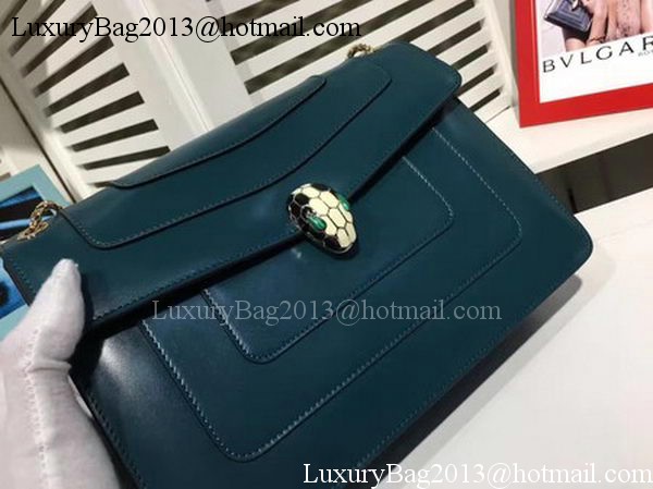 BVLGARI Medium Shoulder Bag Calfskin Leather BG2281 Blue BVLGARI Medium Shoulder Bag Calfskin Leather BG2281 Blue