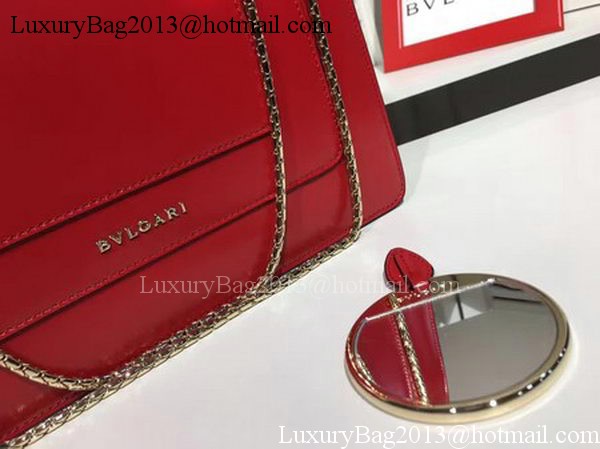 BVLGARI Medium Shoulder Bag Calfskin Leather BG2281 Red BVLGARI Medium Shoulder Bag Calfskin Leather BG2281 Red