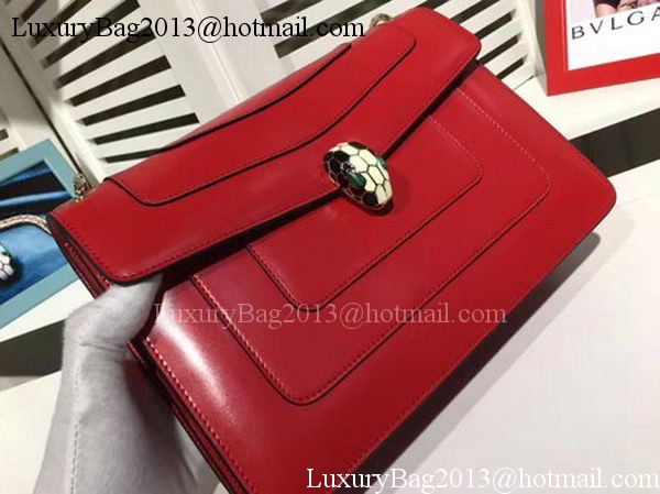 BVLGARI Medium Shoulder Bag Calfskin Leather BG2281 Red BVLGARI Medium Shoulder Bag Calfskin Leather BG2281 Red