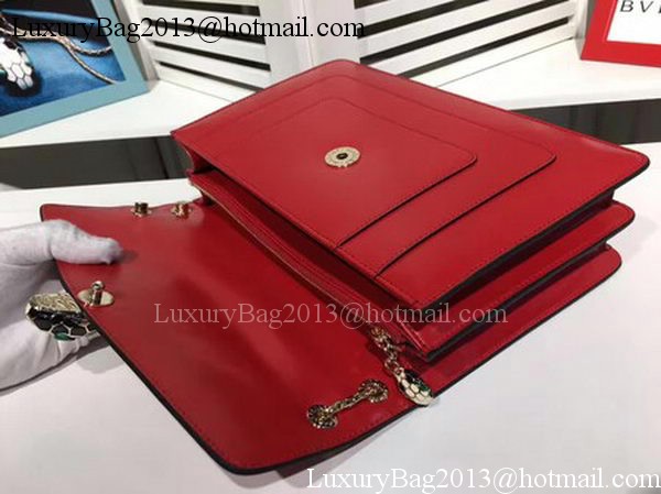 BVLGARI Medium Shoulder Bag Calfskin Leather BG2281 Red BVLGARI Medium Shoulder Bag Calfskin Leather BG2281 Red