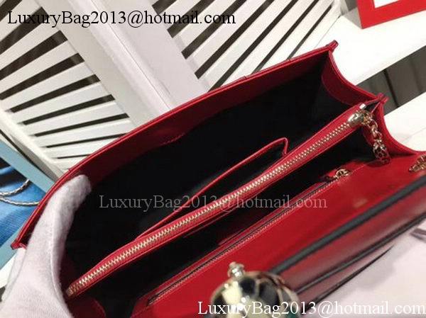 BVLGARI Medium Shoulder Bag Calfskin Leather BG2281 Red BVLGARI Medium Shoulder Bag Calfskin Leather BG2281 Red
