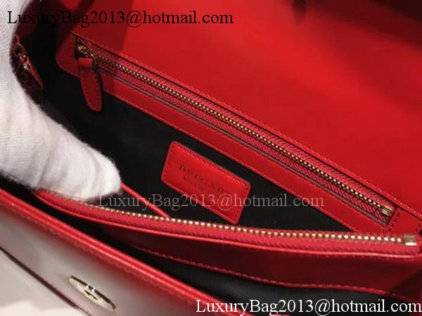 BVLGARI Medium Shoulder Bag Calfskin Leather BG2281 Red BVLGARI Medium Shoulder Bag Calfskin Leather BG2281 Red