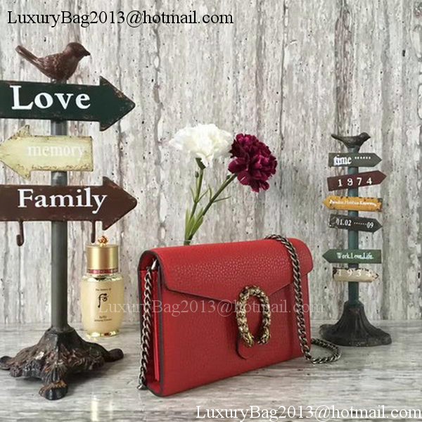 Gucci Dionysus Calfskin Leather Chain Wallet 404141 Red Gucci Dionysus Calfskin Leather Chain Wallet 404141 Red