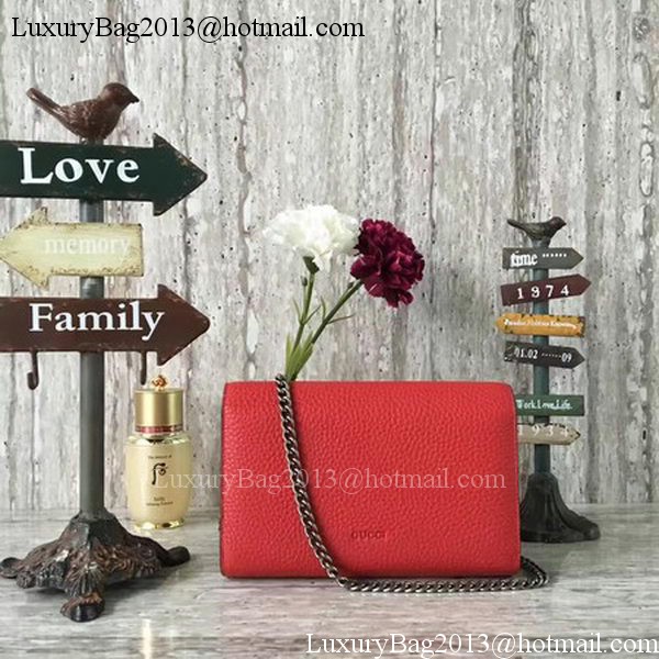 Gucci Dionysus Calfskin Leather Chain Wallet 404141 Red Gucci Dionysus Calfskin Leather Chain Wallet 404141 Red