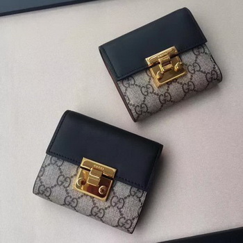 Gucci GG Supreme Canvas Padlock Wallet 453155 Black Gucci GG Supreme Canvas Padlock Wallet 453155 Black