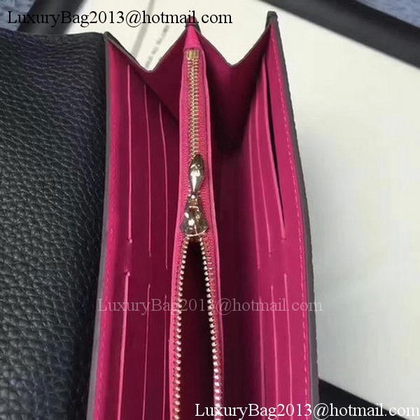 Louis Vuitton Calfskin Leather CAPUCINES WALLET M61249 Black Louis Vuitton Calfskin Leather CAPUCINES WALLET M61249 Black