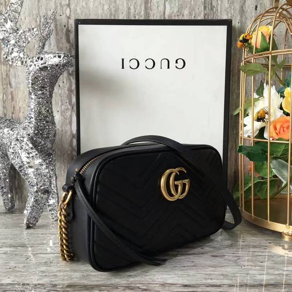 Gucci GG Marmont Matelasse Shoulder Bag 447632A Black Gucci GG Marmont Matelasse Shoulder Bag 447632A Black