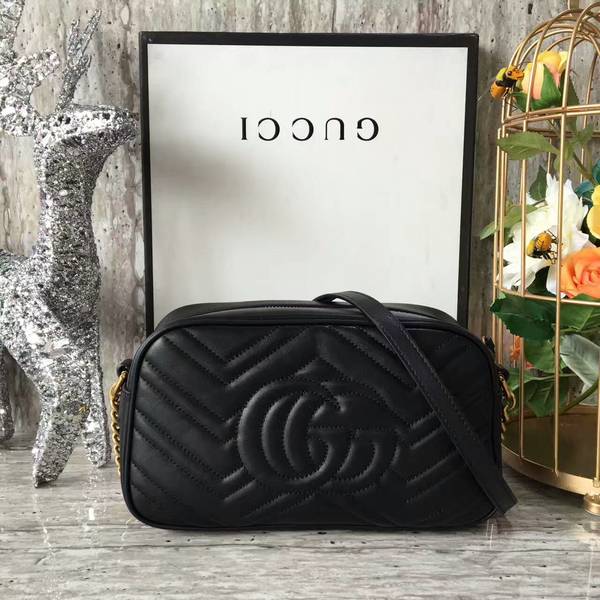 Gucci GG Marmont Matelasse Shoulder Bag 447632A Black Gucci GG Marmont Matelasse Shoulder Bag 447632A Black