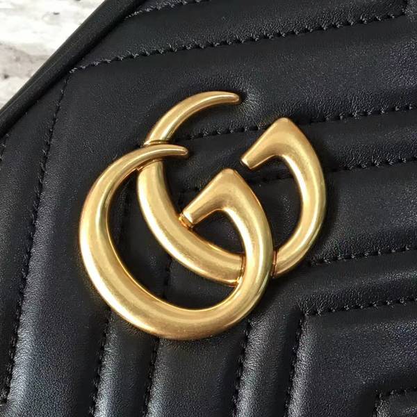 Gucci GG Marmont Matelasse Shoulder Bag 447632A Black Gucci GG Marmont Matelasse Shoulder Bag 447632A Black