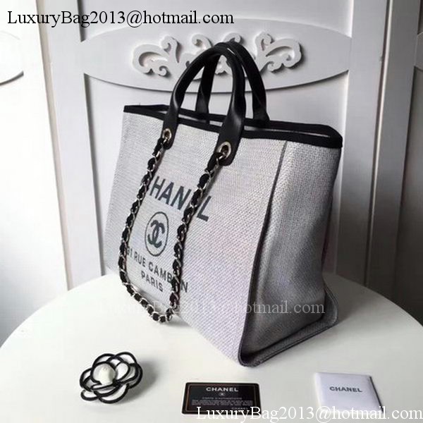 Chanel Large Canvas Tote Shopping Bag CHA1679 Grey Chanel Large Canvas Tote Shopping Bag CHA1679 Grey