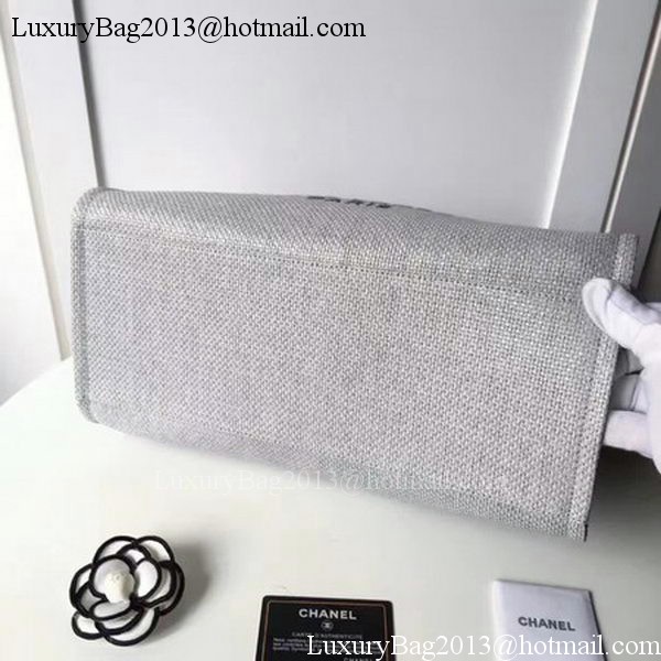 Chanel Large Canvas Tote Shopping Bag CHA1679 Grey Chanel Large Canvas Tote Shopping Bag CHA1679 Grey