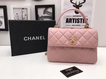 Chanel Classic Top Handle Bag Pink Sheepskin Leather A92991 Gold Chanel Classic Top Handle Bag Pink Sheepskin Leather A92991 Gold