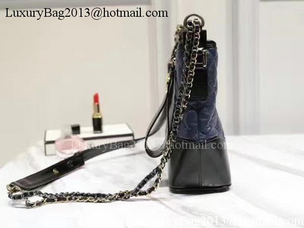 Chanel Medium Shoulder Bag Sheepskin Leather A93826 Blue Chanel Medium Shoulder Bag Sheepskin Leather A93826 Blue