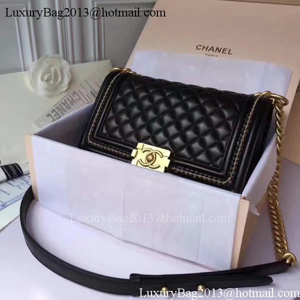 Boy Chanel Flap Shoulder Bag Original Sheepskin Leather A67086 Black Boy Chanel Flap Shoulder Bag Original Sheepskin Leather A67086 Black