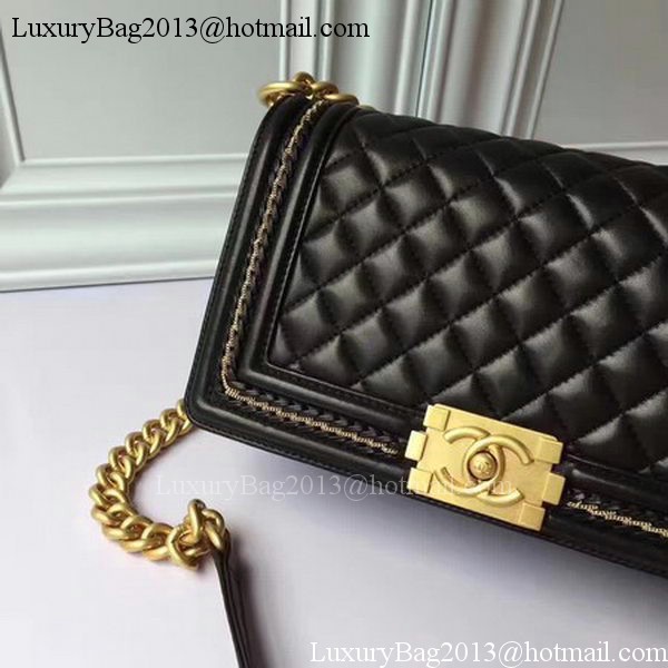 Boy Chanel Flap Shoulder Bag Original Sheepskin Leather A67086 Black Boy Chanel Flap Shoulder Bag Original Sheepskin Leather A67086 Black
